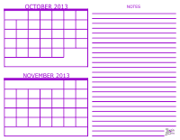 October and November 2013 2 Month Calendar