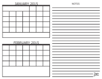 2015 - 2 Month Calendar