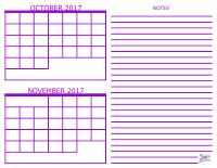 October and November 2017 2 Month Calendar