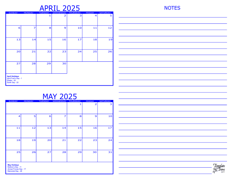 2-month-calendar-2025
