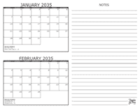 2035 - 2 Month Calendar