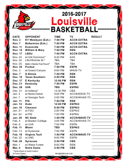 2016-2017 Louisville Cardinals Basketball Schedule