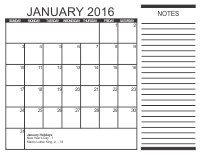 Black Free Printable Calendar 2