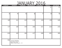 Black Free Printable Calendar 3