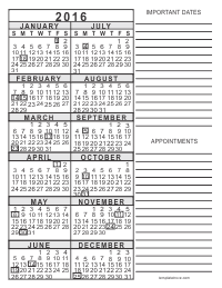 Black Free Printable Yearly Calendar 5