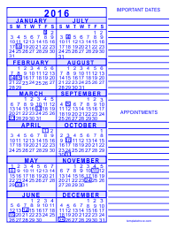 12 Month Printable PDF Calendar 5 - Blue