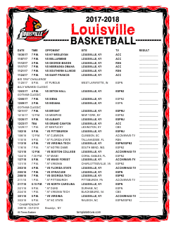2017-2018 Louisville Cardinals Basketball Schedule