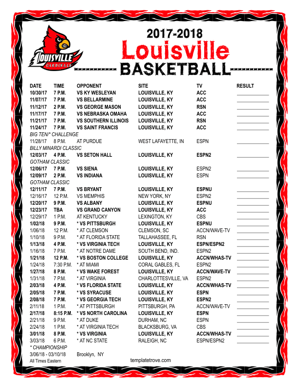 Amazing Cardinals Printable Schedule | Soham Website