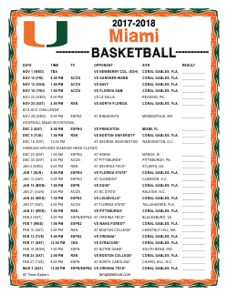 Printable 2017-18 Miami Hurricanes Basketball Schedule