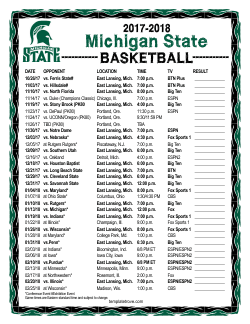 2017-2018 Michigan State Spartans Basketball Schedule