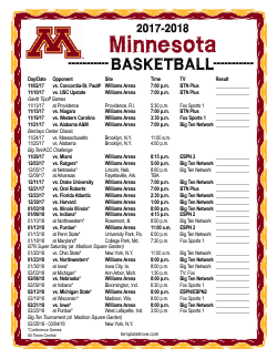 Printable 2017-18 Minnesota Golden Gophers Basketball Schedule