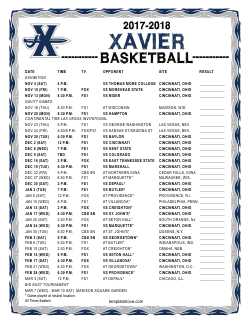 2017-2018 Xavier Musketeers Basketball Schedule