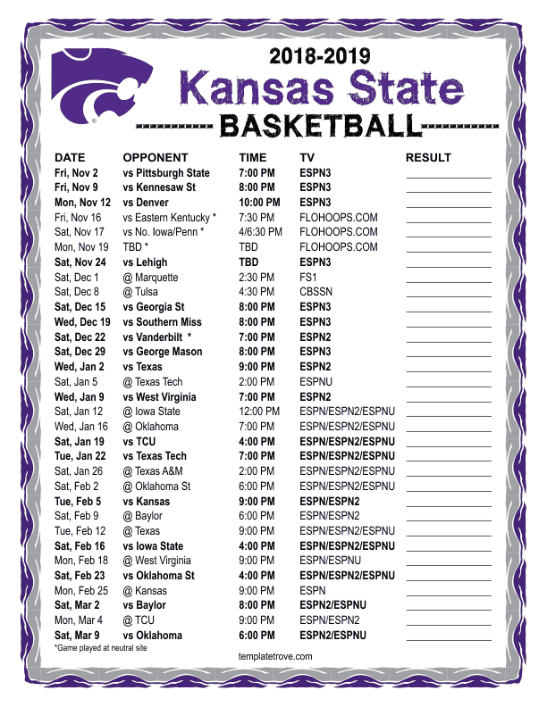 Kansas State Football Schedule 2024 Image To U