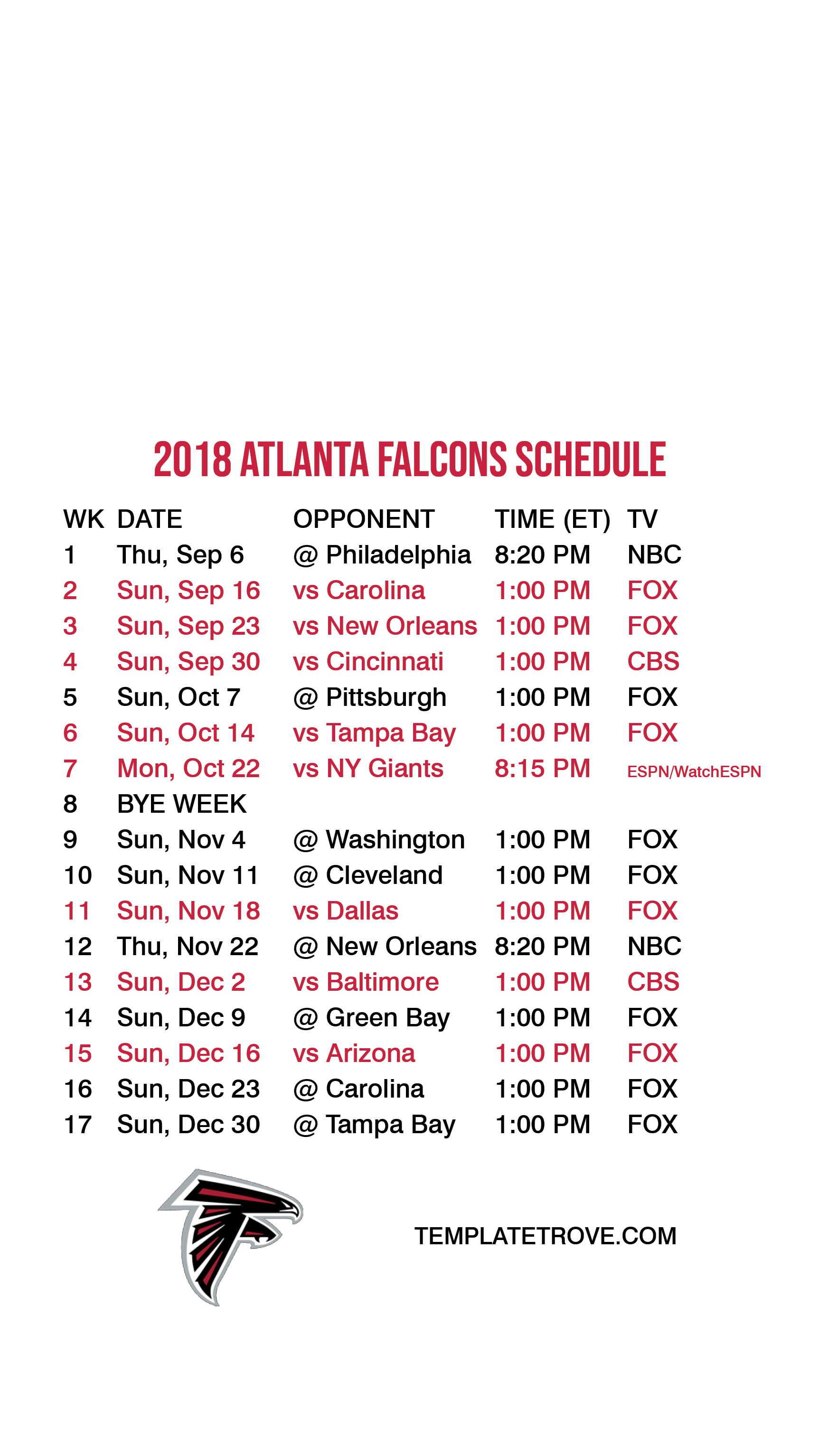 Falcons Schedule 2024 25 Tax Pru Celestyn