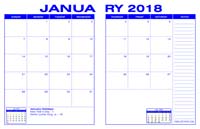 2018 Desk Calendar - Blue
