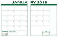2018 Desk Calendar - Green
