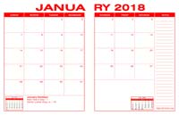 2018 Desk Calendar - Red