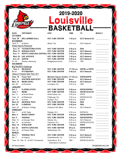 2019-2020 Louisville Cardinals Basketball Schedule