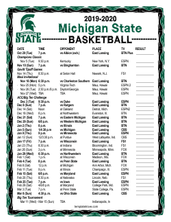 2019-2020 Michigan State Spartans Basketball Schedule