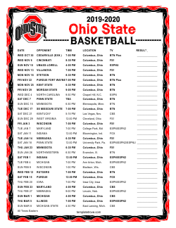 2019-2020 Ohio State Basketball Schedule