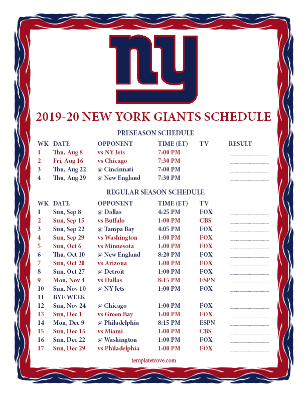 Ny Giants Football Schedule 2024 Averil Devondra