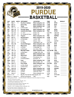 2019-2020 Purdue Boilermakers Basketball Schedule