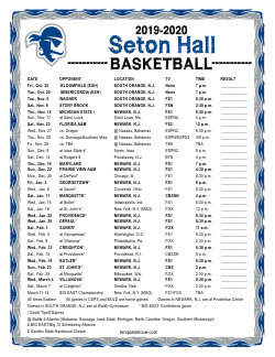 2019-2020 Seton Hall Pirates Basketball Schedule