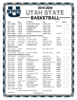 Printable 2019-20 Utah State Aggies Basketball Schedule