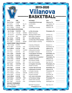 Printable 2019-20 Villanova Wildcats Basketball Schedule