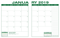 2019 Desk Calendar - Green