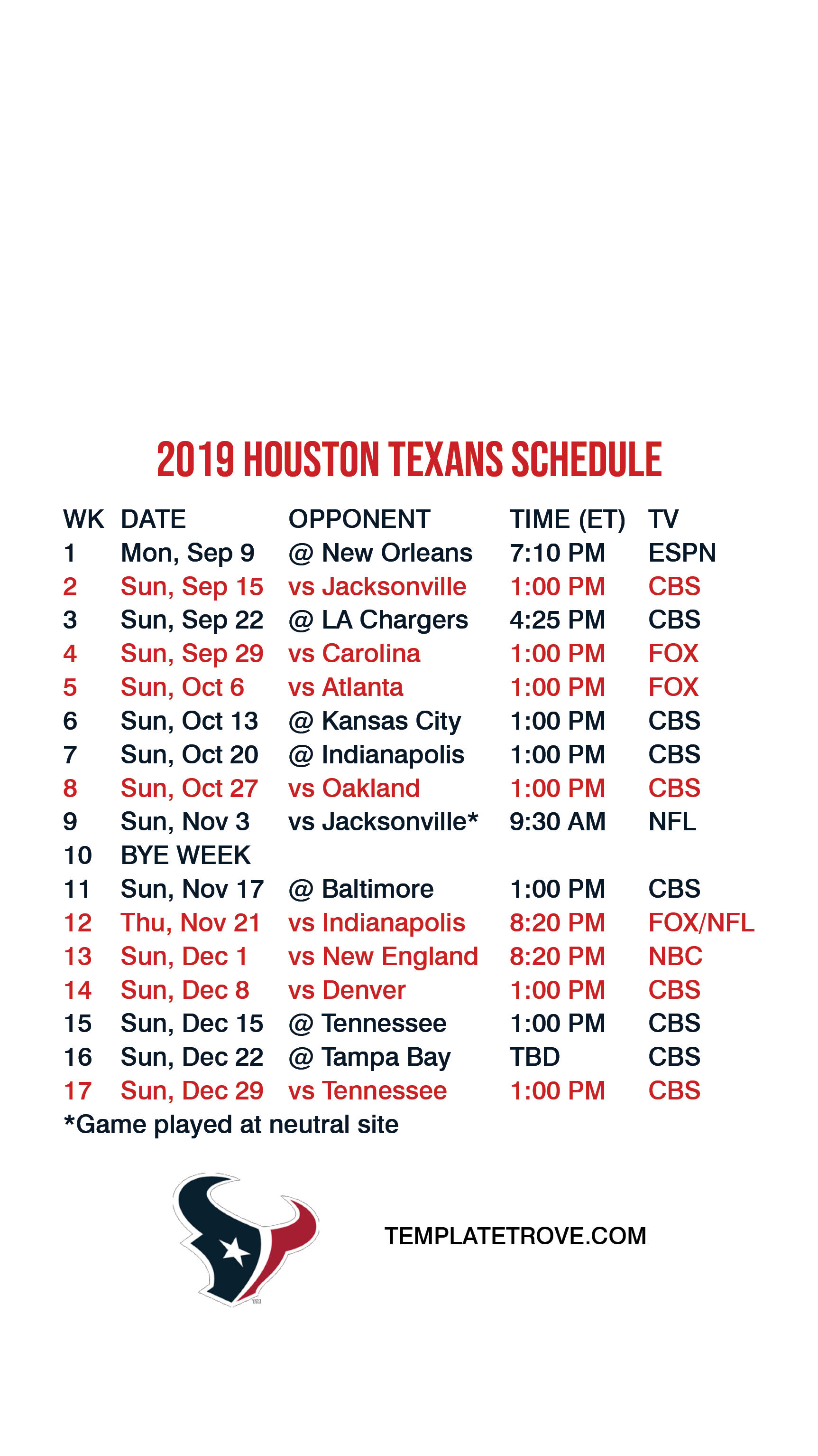 20192020 Houston Texans Lock Screen Schedule for iPhone 678 Plus