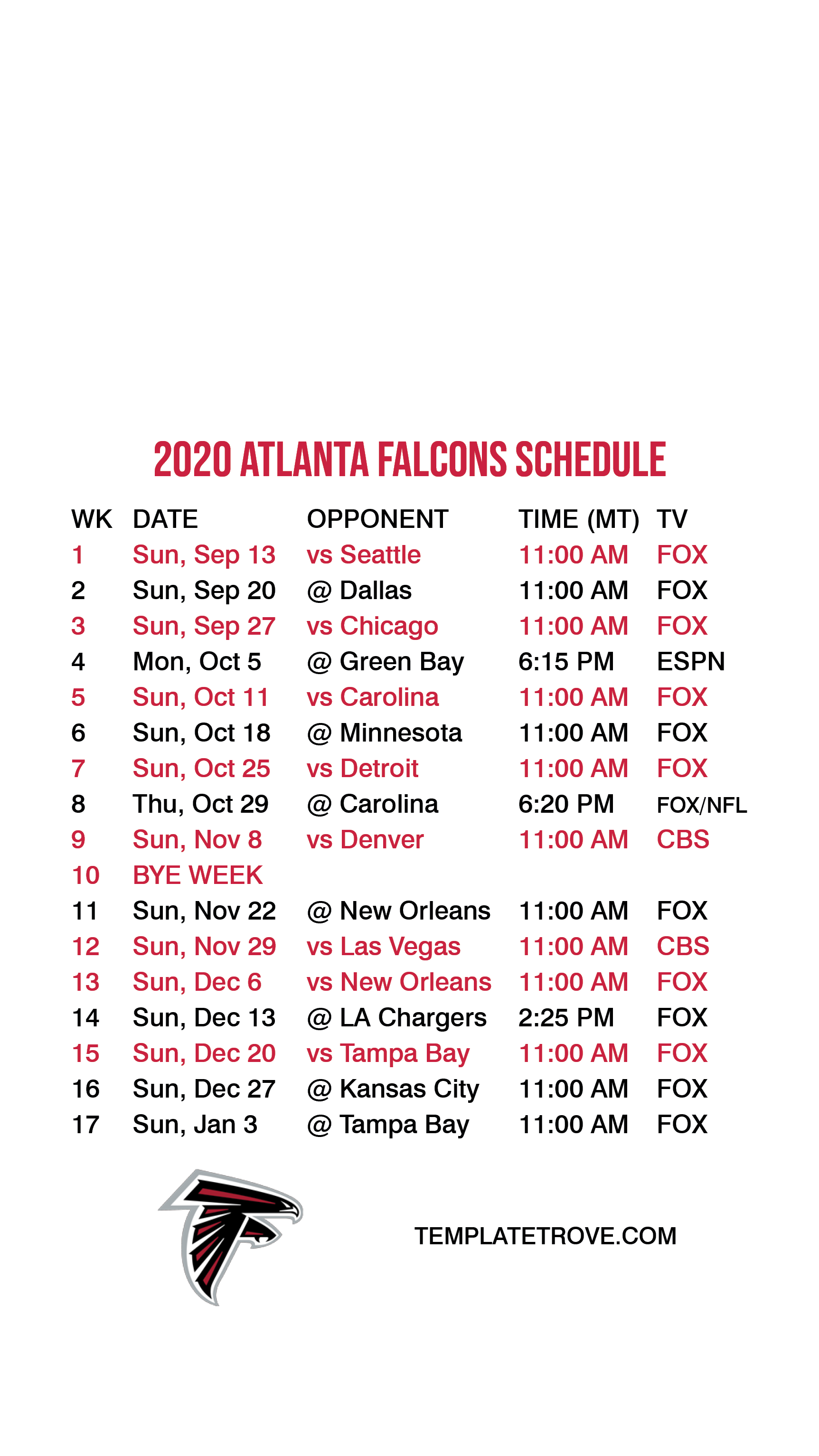 falcons preseason schedule 2021