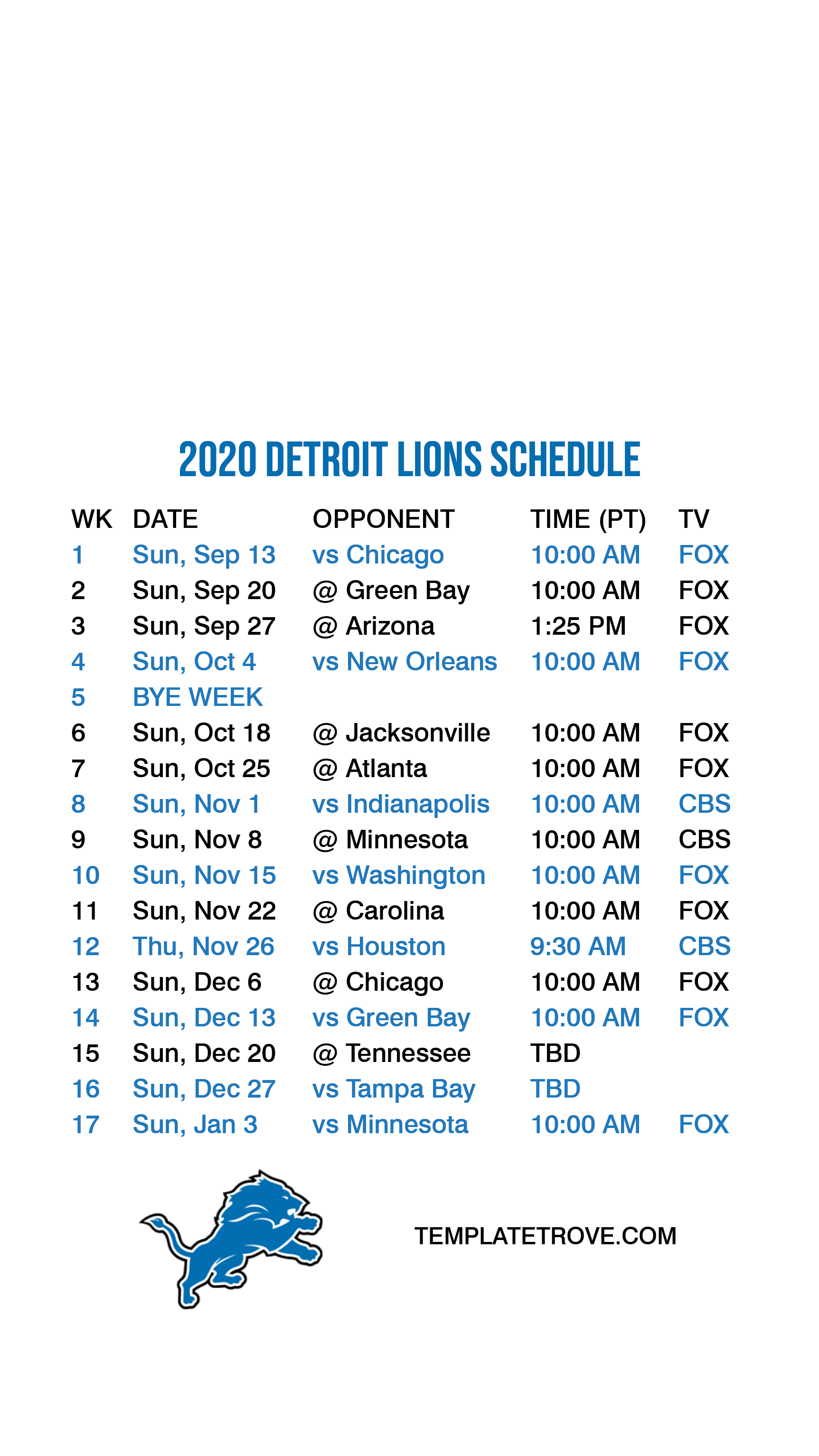 20202021 Detroit Lions Lock Screen Schedule for iPhone 678 Plus