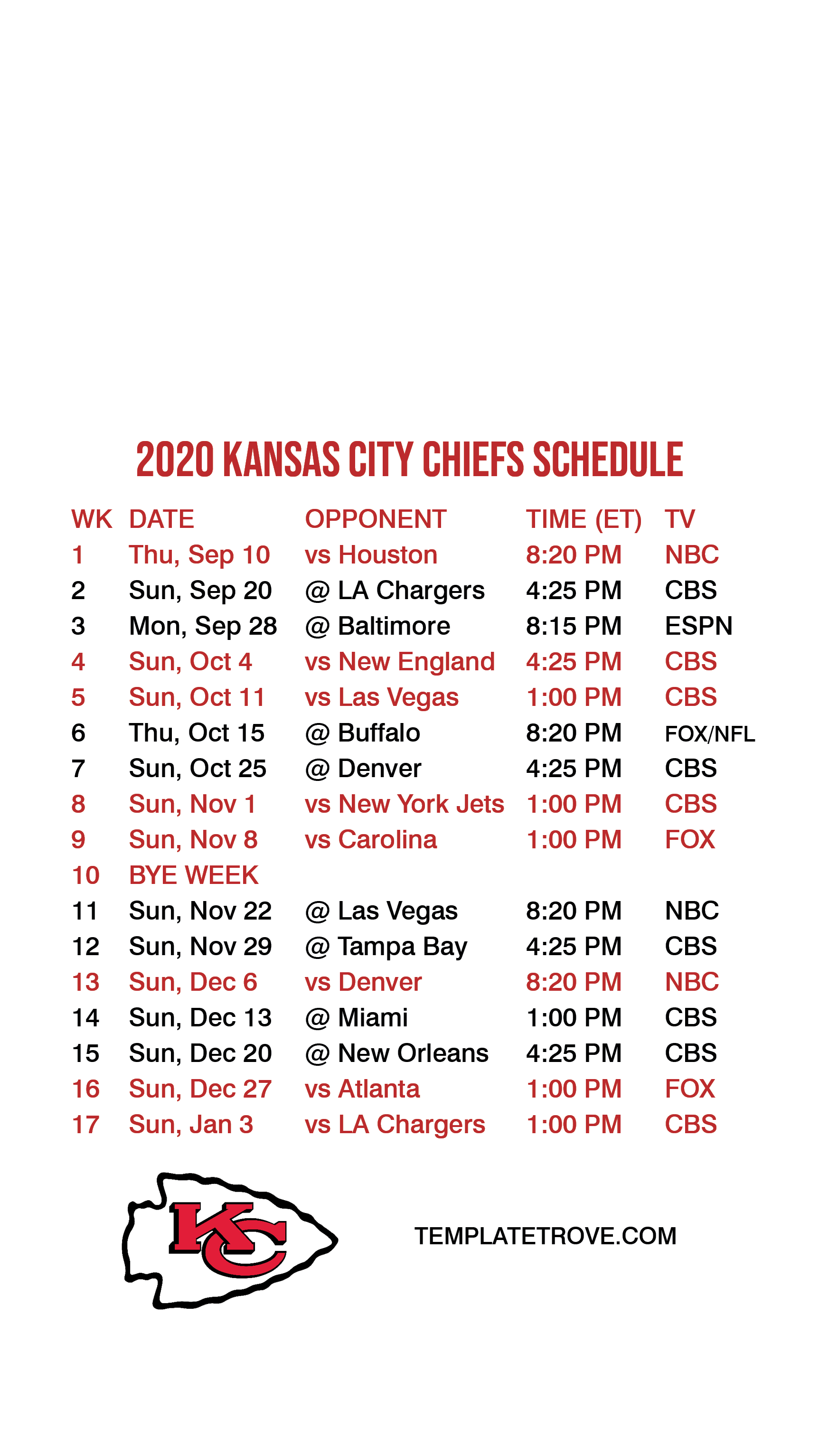 Kc Chiefs Schedule 2022 Printable 2020-2021 Kansas City Chiefs Lock Screen Schedule For Iphone 6-7-8 Plus