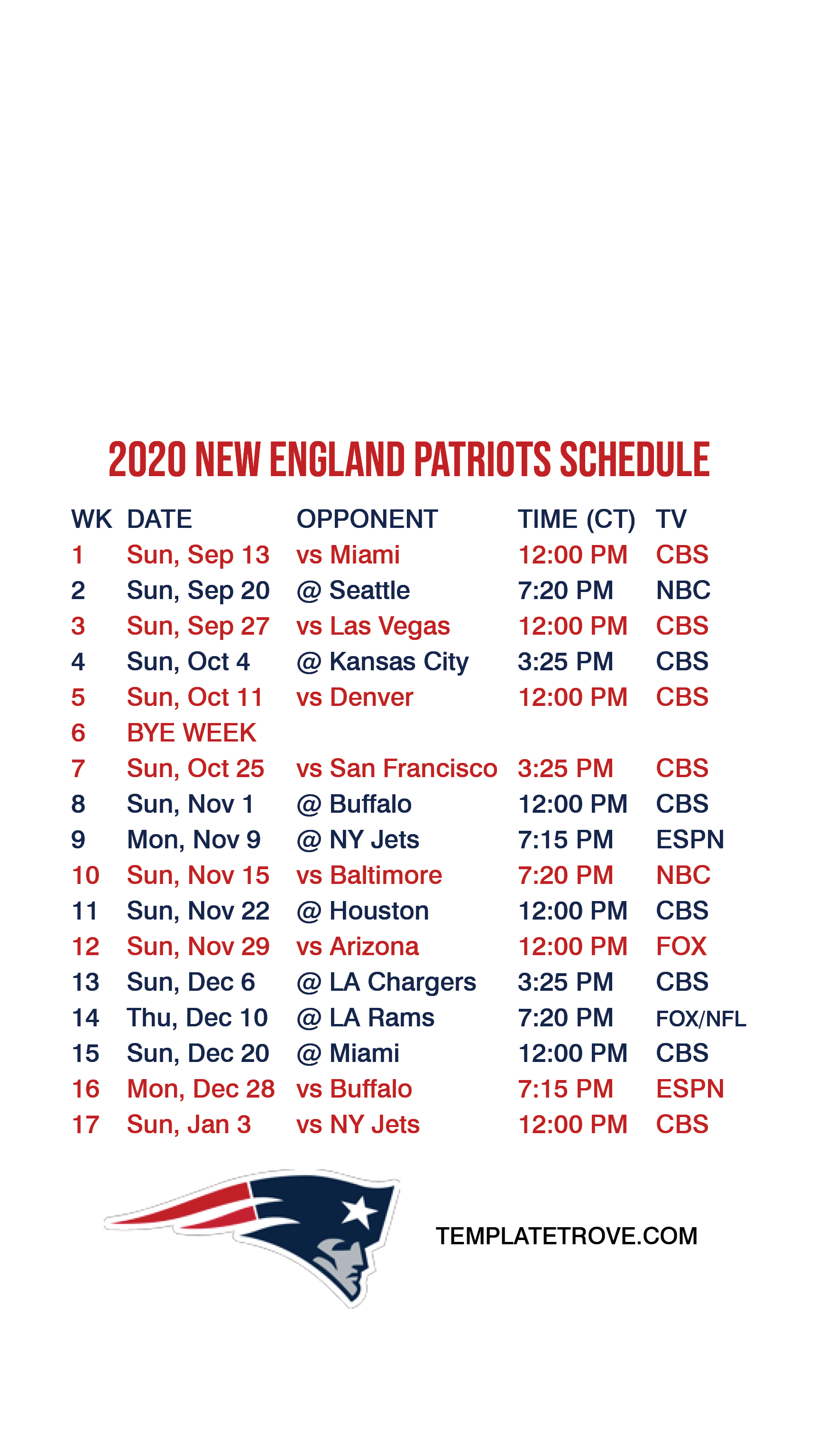 Patriots Schedule 2024 2025 Printable Goldie Millicent