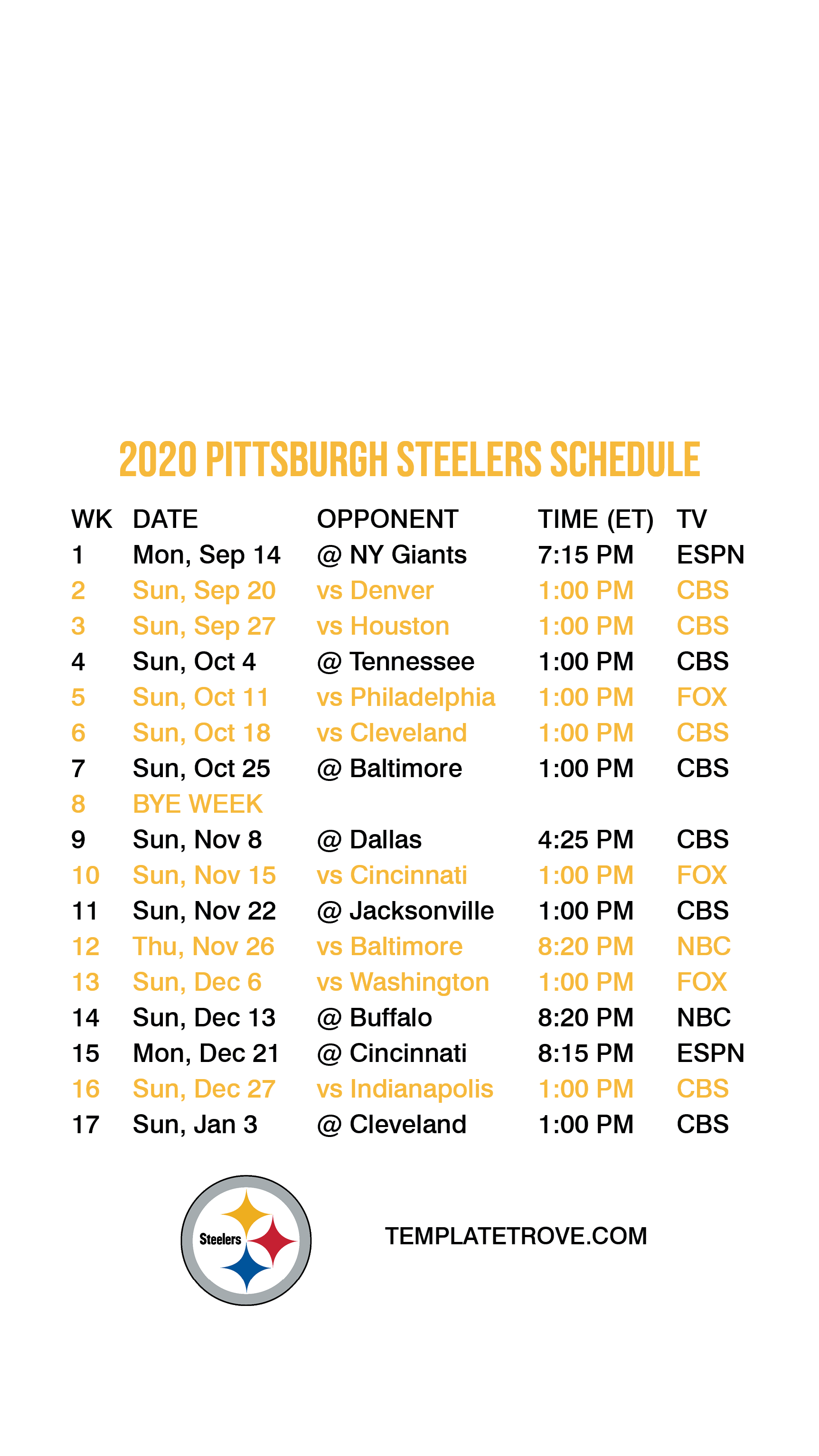 pittsburgh steelers game schedule for 2021,OFF