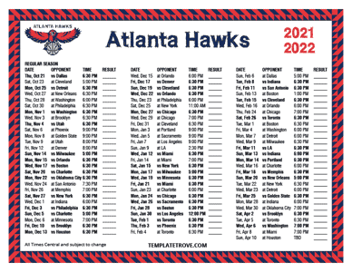 2021-22 Printable Atlanta Hawks Schedule - Central Times