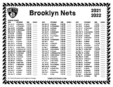 Brooklyn Nets 2021-22 Printable Schedule - Mountain Times