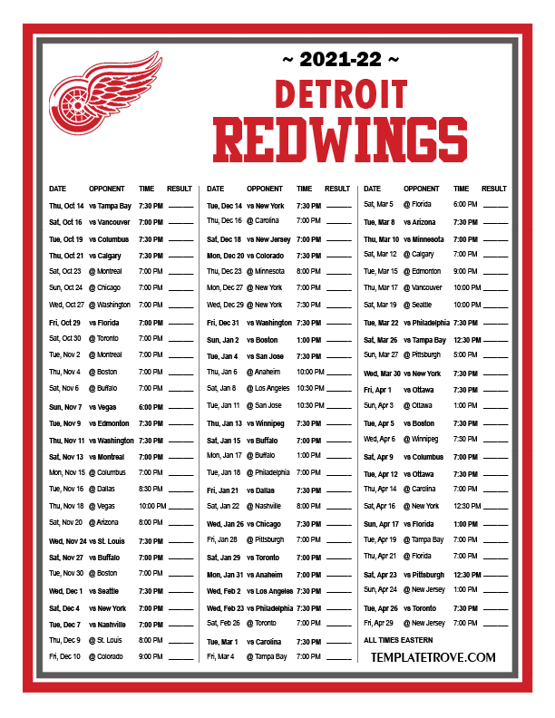 Printable Red Wings 2024 2024 Schedule Tiff Anabelle