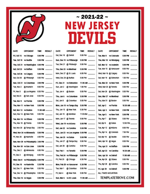 New Jersey Devils 2021-22 Printable Schedule - Mountain Times