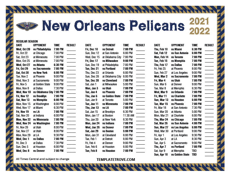 New Orleans Pelicans 2024 Schedule Lona Rochelle