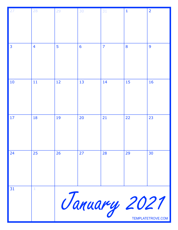 April Blank Calendar 2021 2022