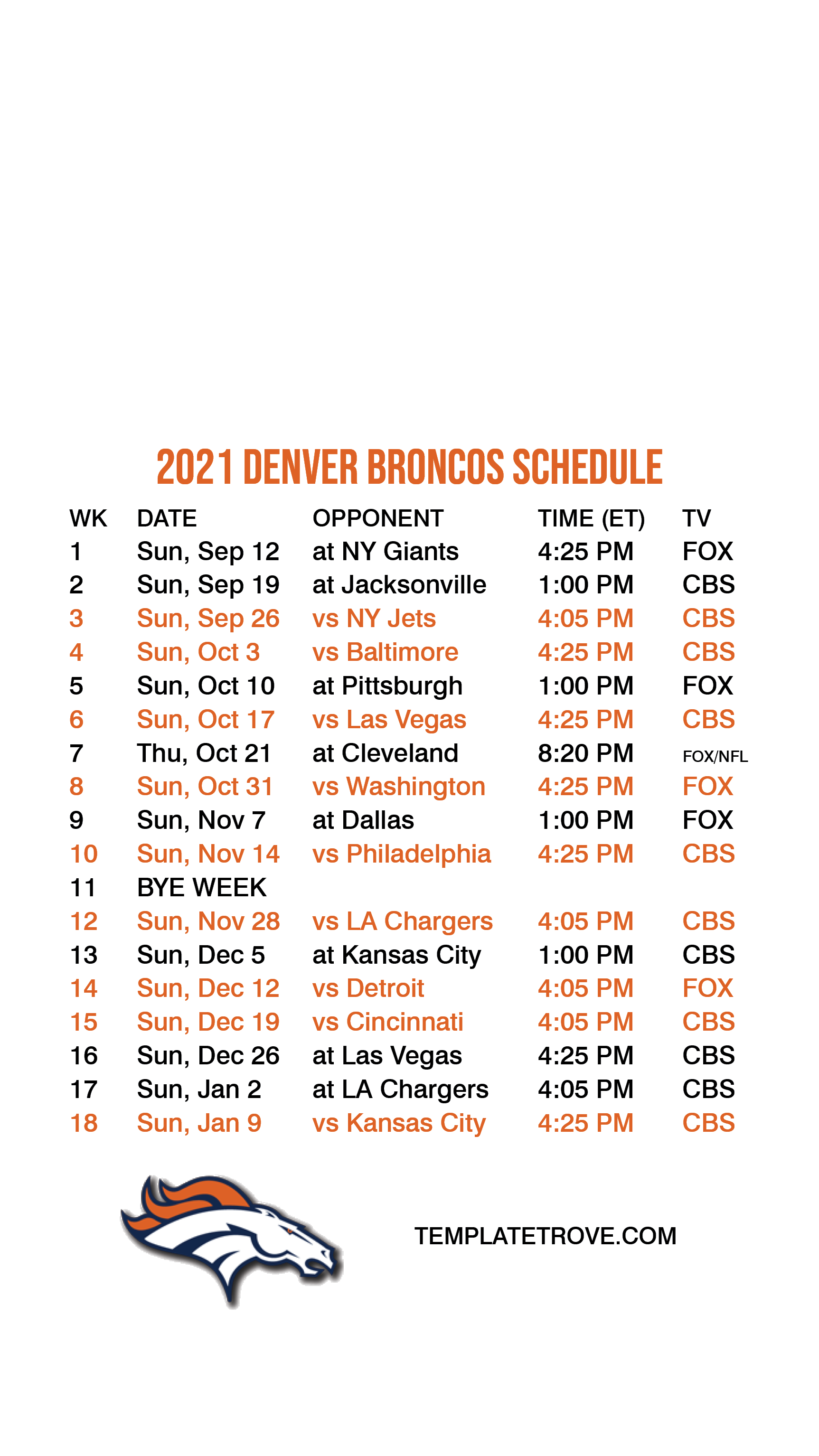 Denver Broncos 20242024 Schedule Deana Estella