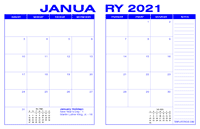 2021 Desk Calendar - Blue