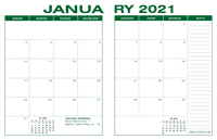 2021 Desk Calendar - Green