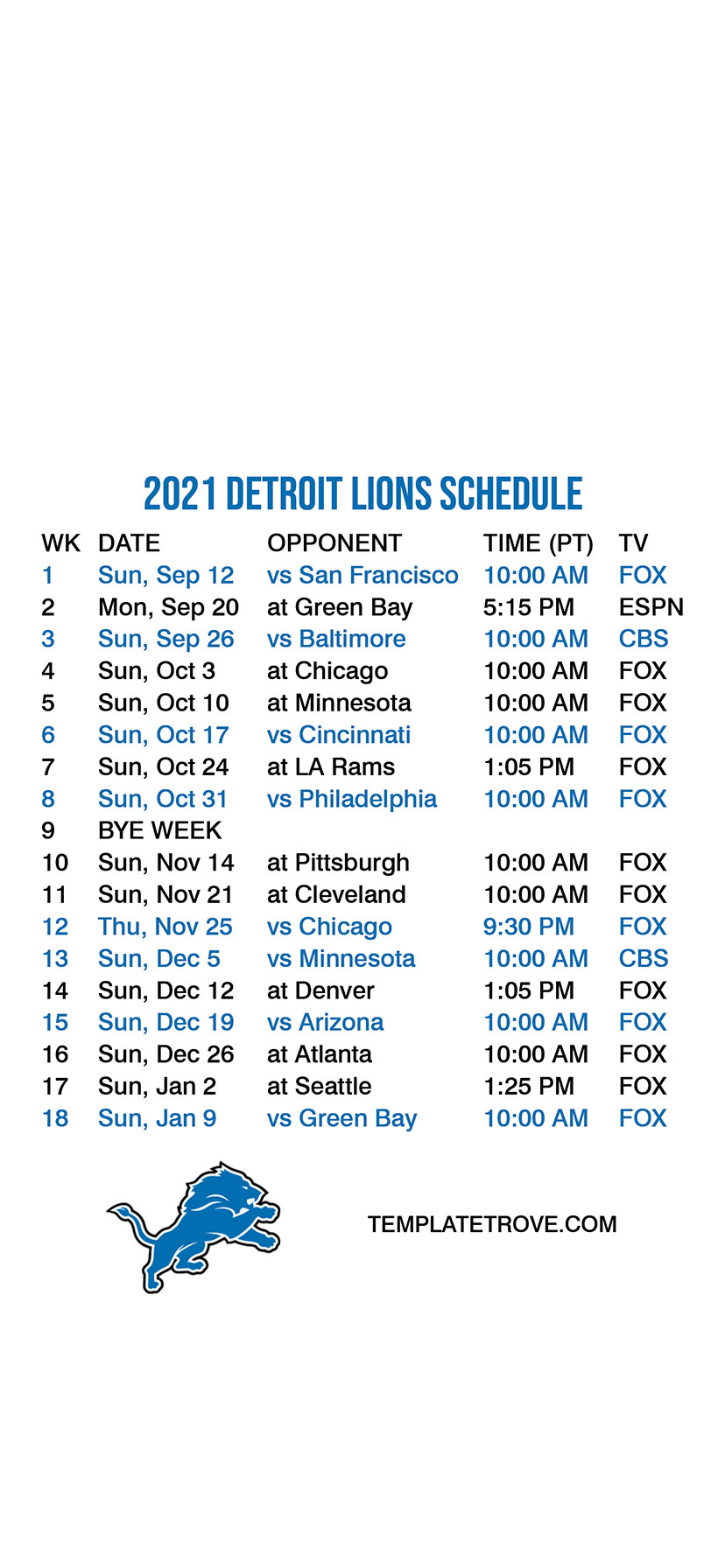 Detroit Lions Schedule 2024 Season Brynn Corabel