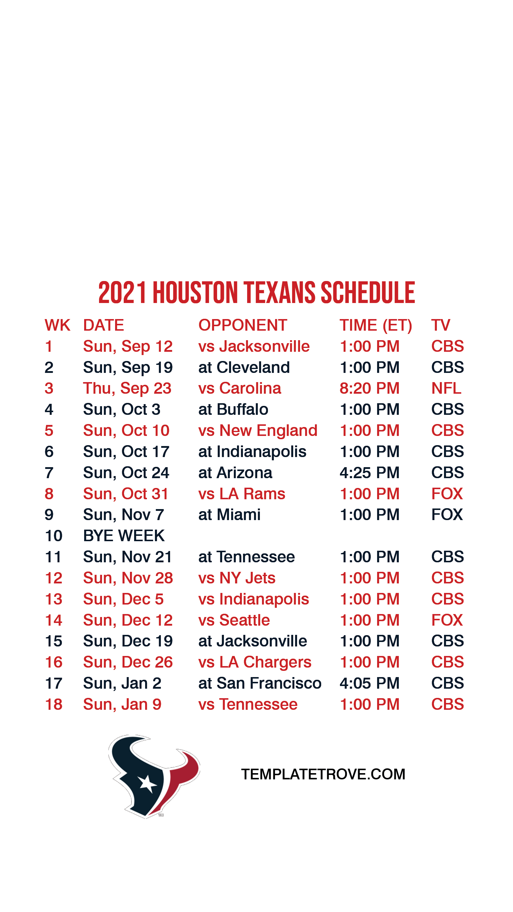 Houston Texan Schedule 2022 2021-2022 Houston Texans Lock Screen Schedule For Iphone 6-7-8 Plus
