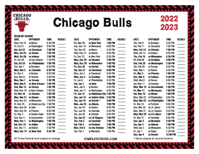2022-23 Printable Chicago Bulls Schedule - Central Times