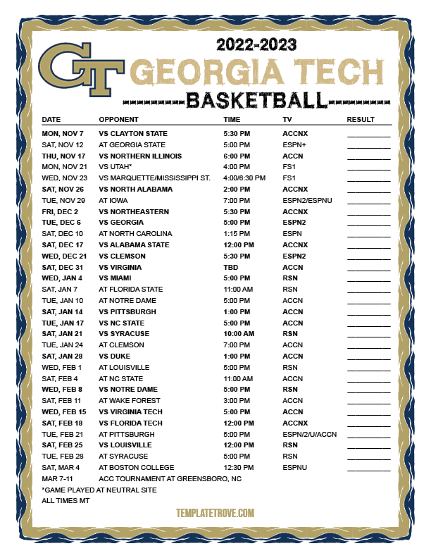 Georgia Tech Schedule 2024 Aleda Aundrea