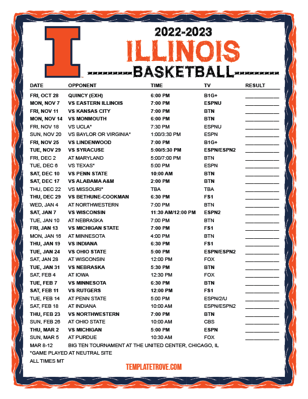 Illini Basketball Schedule 2025 25 Berny Madelle